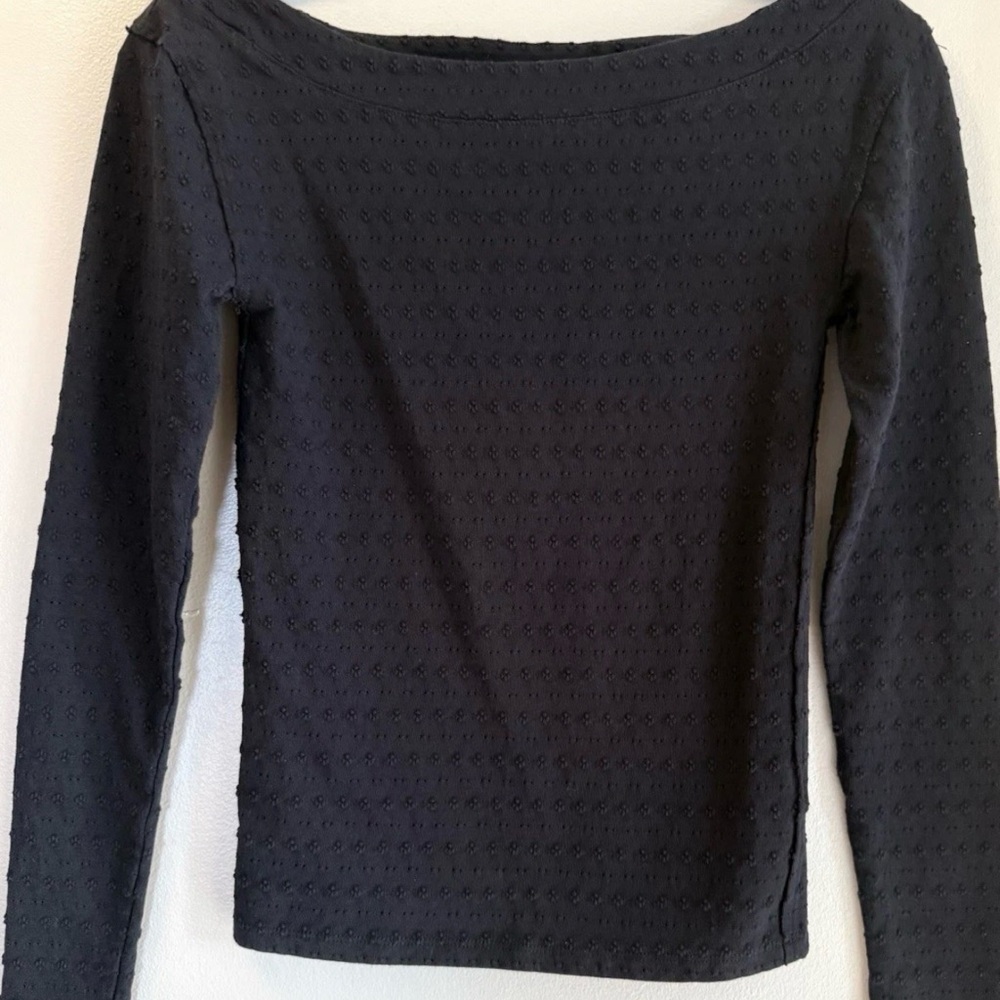 We The Free Basic Black Long Sleeve Top Minimalist Capsule